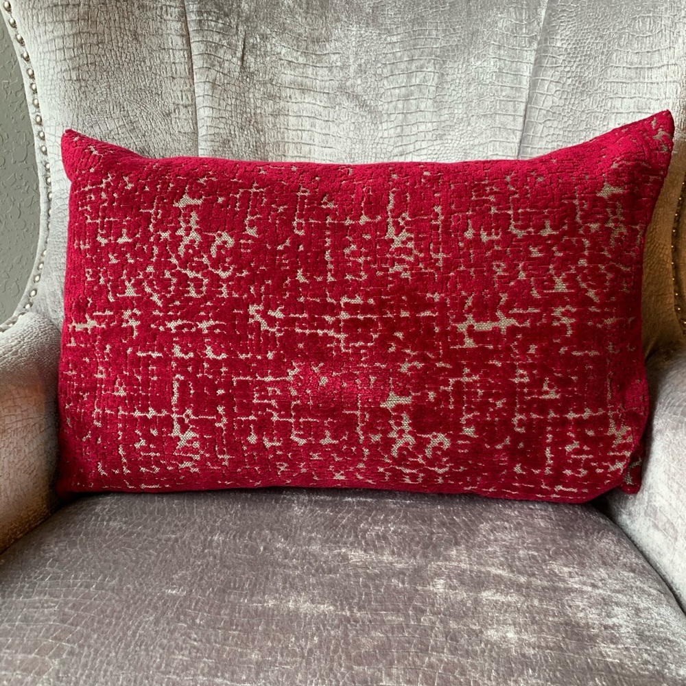 Metallic Fuchsia and Silver Down Pillow